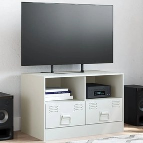 Mobile Porta Tv Bianco 67x39x44 Cm İn Acciaio /
