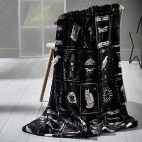 Coperta nera in micropile a tema Halloween 130x170 cm Enchanted Witchcraft – Catherine Lansfield