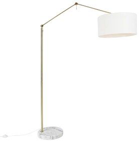 Piantana moderna oro con paralume bianco 50 cm orientabile - Editor