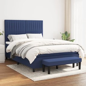 Giroletto A Molle Con Materasso Blu 140x190 Cm İn Tessuto /