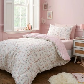 Set copripiumino e federa da bambini bianco e rosa in cotone per letto matrimoniale 200x200 cm Ballerina – Belle &amp; Boo