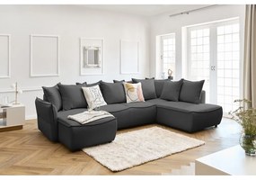 Divano letto angolare grigio scuro (angolo destro) Leon - Bobochic Paris