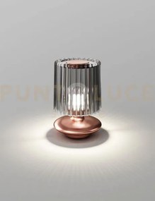 Tread lampada da tavolo fume' trasparente rame satinato 1 luce atta...