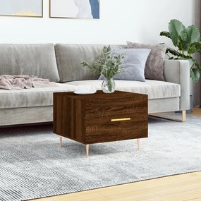 Tavolino da salotto rovere marrone 50x50x40cm legno multistrato