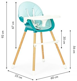 Sedia per bambini blu 2in1