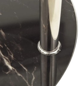 322789  2-tier side table transparent &amp; black 38 cm tempered glass