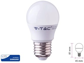 Lampada A Led E27 G45 7W Bianco Caldo Forma Sfera Bulbo Palla Con Smd Samsung SKU-866