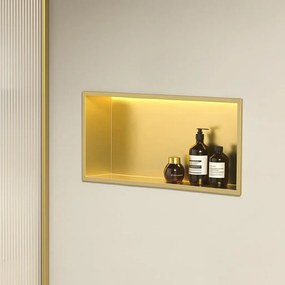 MENSOLA BAGNO LED 30x60 brush gold