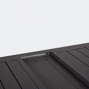 Set Da Pranzo Per Esterni Tavolo In Alluminio Allungabile 90x160-240 Cm + 8 Sedie Antracite