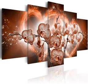 Quadro Orchidee amorose  Colore color rame, Dimensioni e Misure 200x100