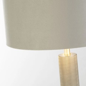 Lampada Scrivania Contemporanea Londra Acciaio Ottone Velluto Grigio 1 Luce E27