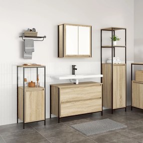 Set di mobili da bagno 3 pezzi in legno ingegnerizzato rovere di