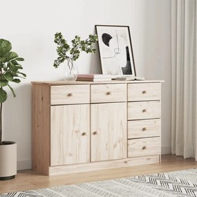Credenza Alta 112x35x73 Cm İn Legno Massello Di Pino /