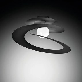 Plafoniera moderno Spirale Ø 50 cm nero IP20, 1XE27