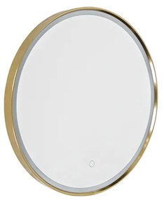 Specchio da bagno rame 50 cm con LED dimmerabile a 3 livelli con touch rotondo - Miral