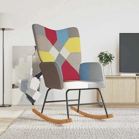 Sedia A Dondolo İn Tessuto Patchwork /