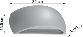Lampada da parete in ceramica grigia Palermo - Sollux