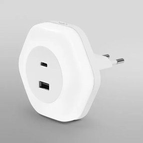 Ledvance - Lampada di orientamento LED con spina integrata con USB LUNETTA LED/15W/230V