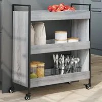 Carrello da Cucina Grigio Sonoma 70x30x82 cm Legno Multistrato 842319