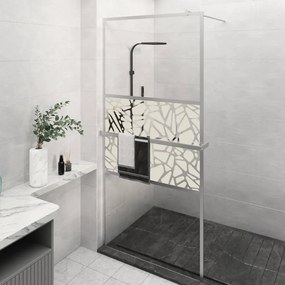 Parete Doccia Con Mensola Cromo 80x195cm Vetro Esg E Alluminio /