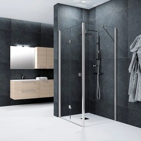 Pannello laterale per box doccia Glam L 90 x H 200cm, Sp. 6 mm vetro vetro senza finitura / trasparente profilo in alluminio cromato
