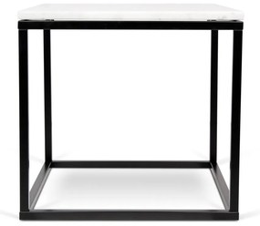Tavolino in marmo bianco/nero 50x50 cm Prairie - TemaHome