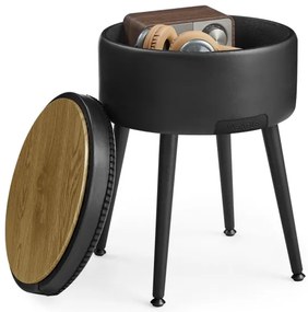 Sgabello in pelle CORE nero