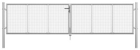 Cancello Per Giardino İn Acciaio Zincato 415x125 Cm Argento /