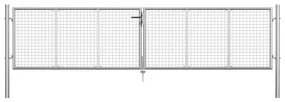 Cancello Per Giardino İn Acciaio Zincato 415x125 Cm Argento /