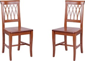 Sedie cucina in legno Ciliegio seduta massello 2 pezzi - TRECCIA