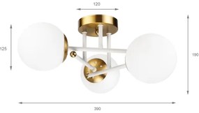 Brilagi - Lampadario a montaggio superficiale MALIVA 3xE14/15W/230V dorato/bianco