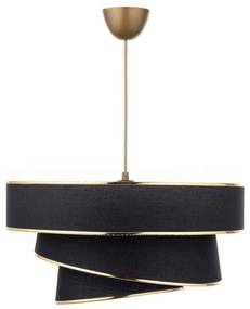 Lampadario nero/dorato con paralume in tessuto ø 40 cm Couper – Opviq lights