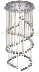 Corridoio 5lt multi-drop pendant - metallo cromato e cristallo tras...