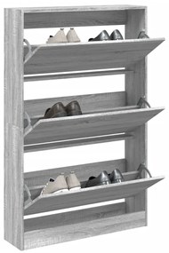 Scarpiera Grigio Sonoma 80x21x125,5 Cm İn Legno Multistrato /