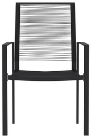 Set da pranzo da giardino 7 pz nero