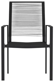 Set da pranzo da giardino 7 pz nero