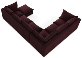 Divano angolare burgundy (con penisola a sinistra/a U) Manao – Makamii