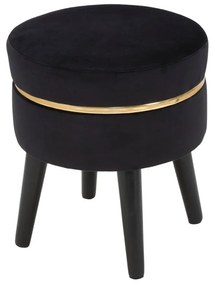 Sgabello imbottito nero Paris, ⌀ 35 cm - Mauro Ferretti