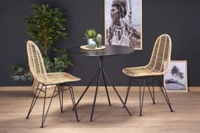 Set tavolo rotondo Fondi ø80 cm + 2 sedie K337 rattan naturale