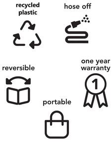 Tappeto per esterni bifacciale grigio-blu in plastica riciclata , 150 x 240 cm Seville - Fab Hab