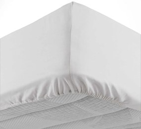 Lenzuolo bianco in cotone elasticizzato 160x200 cm Lina - douceur d'intérieur