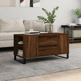Tavolino salotto rovere marrone 102x44,5x50cm legno multistrato