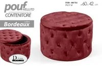 Pouf contenitore retro bordeaux apribile cm 60