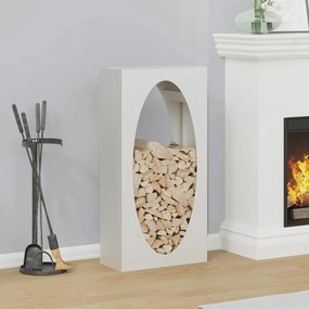 Rastrelliera Per Legna Da Ardere Bianca 50x23x100 Cm /