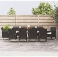 Set da Pranzo da Giardino 11 pz con Cuscini in Polyrattan Nerocod mxl 76688