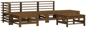 Set Salotto da Giardino 6 pz Miele in Legno Massello di Pino