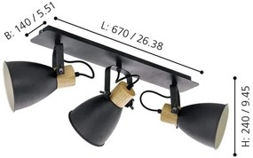 Eglo 901176 - Faretto COSWARTH 3xE27/40W/230V