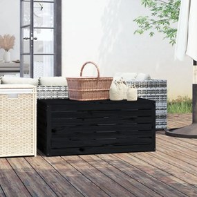 Contenitore Giardino Nero 101x50,5x46,5 Cm Legno Massello Pino /