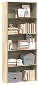 Libreria rovere sonoma 80x30x189 cm in legno multistrato