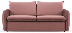 Divano letto in velluto rosa 194 cm Vienna - Cosmopolitan Design